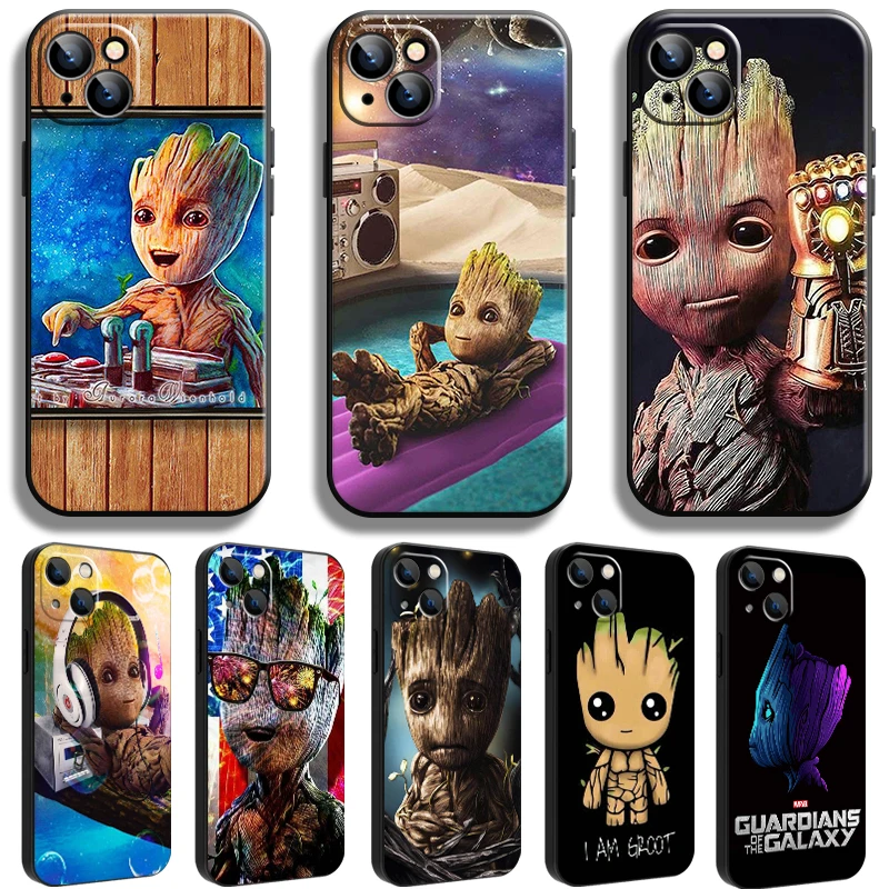 

Marvel Cute Groot For iPhone 14 13 12 11 Pro 12 13 Mini X XR XS Max SE 7 8 Plus Phone Case Cases Funda Black Shockproof