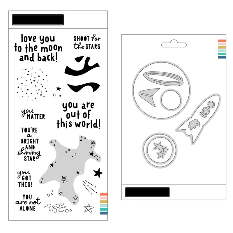 Новинка 2022 прозрачные штампы и металлические &quotПланета&quot Наборы для творчества