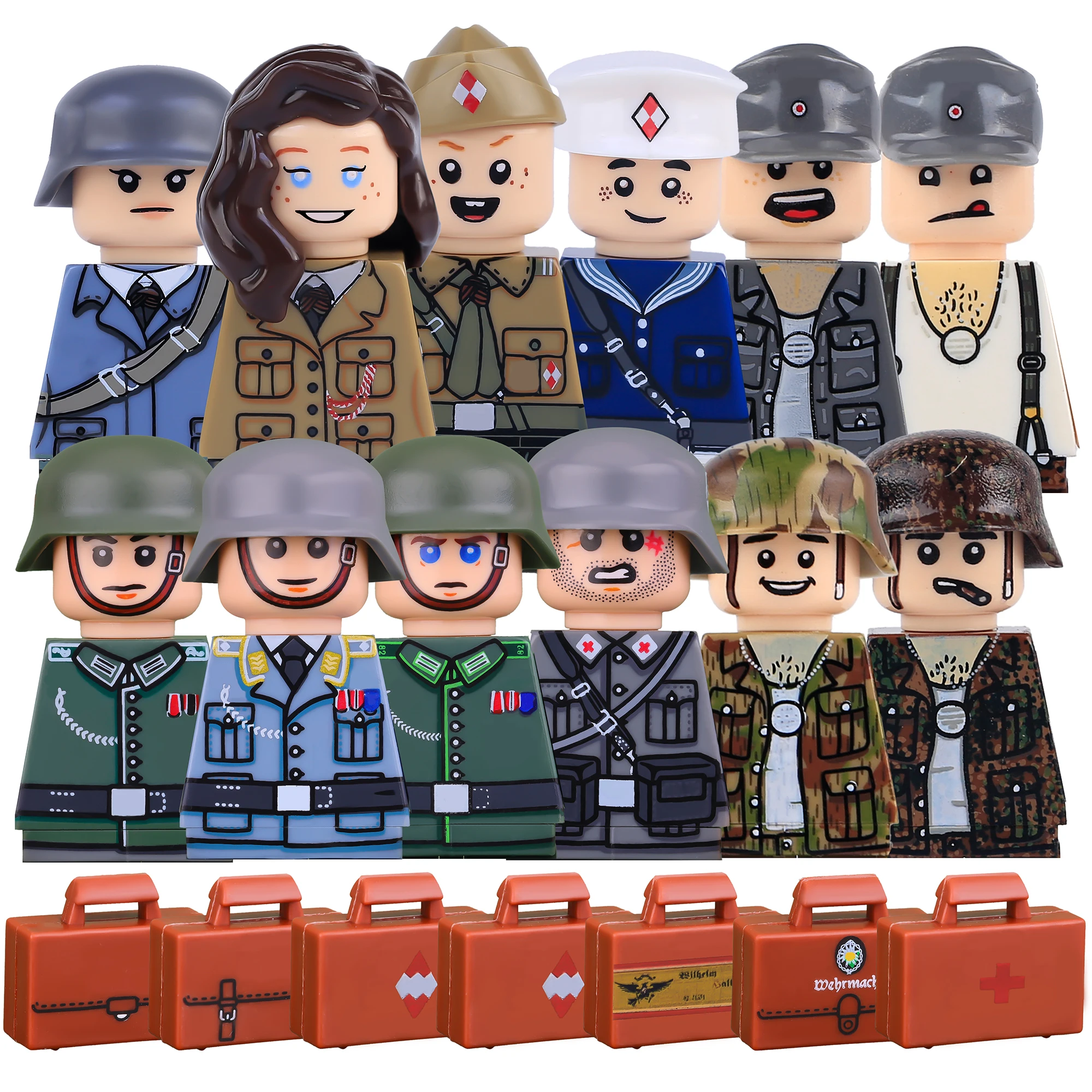 Конструктор MOC WW2: Фигурки солдат-медиков, камуфляжная армейская пехота, кирпичики, игрушки, подарок для детей (art.: 3920dc07ca0a3) - 3920dc07ca0a3