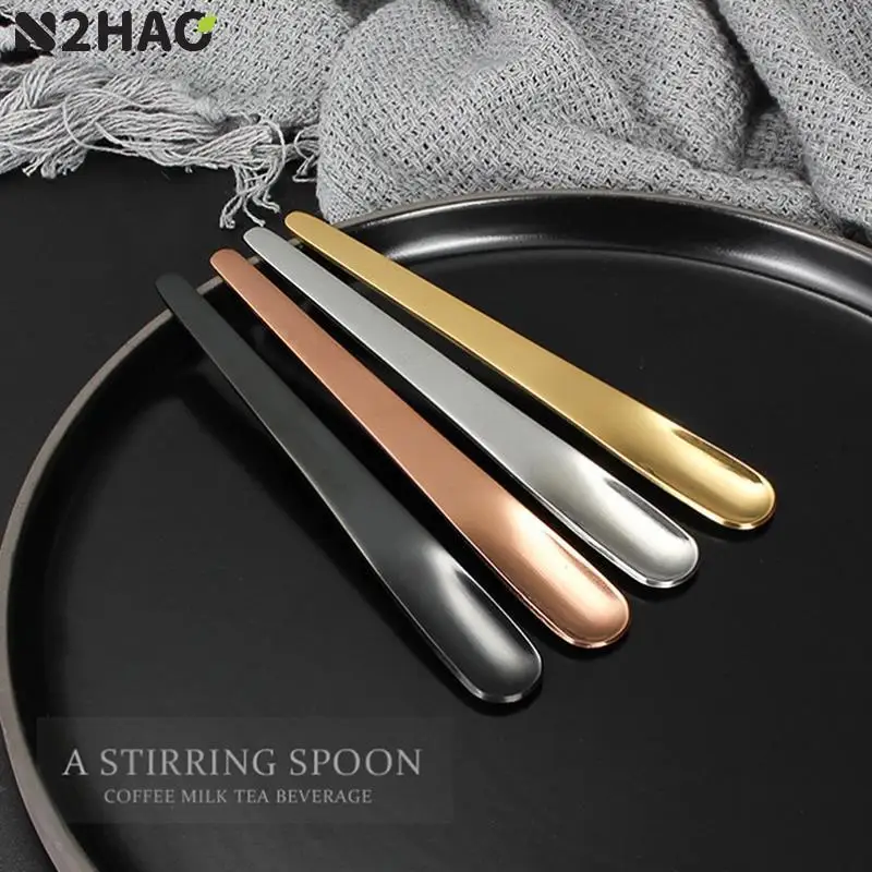 

1PCS Coffee Ice Cream Spoon Stainless Steel Flat Spoon For Dessert Small Coffee Scoop Mixer Stirring Bar Spoon Kitchen Tableware