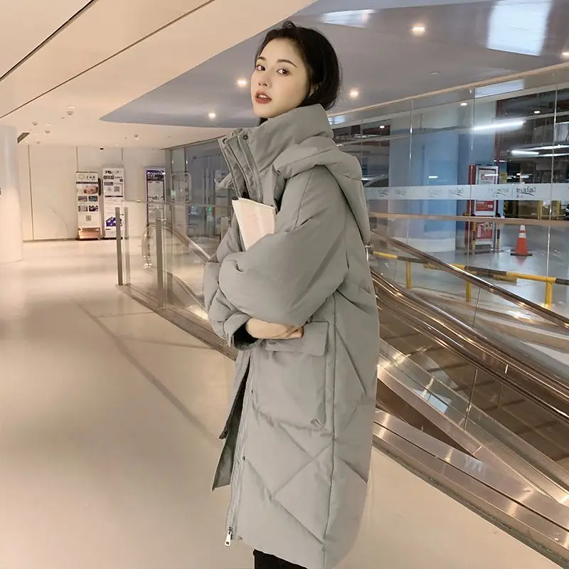 2023 Winter Women Thickening Parkas Coat Casual Hooded Pockets Warm Windproof Parkas Jackets Fashion Female Outwear Coats S67