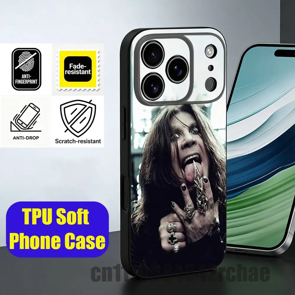 Фото Для iPhone 14 16 12 15 13 17 11 E Plus Air Mini Pro Max Чехол для телефона Ozzy Osbourne Черный индивидуальный чехол №1