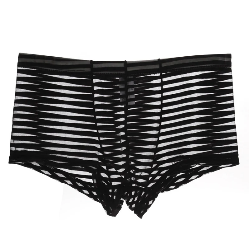 Underwear Pants Mens Ultra-thin Transparent Male Mid-rise Mesh Slips Panties Boxer Shorts