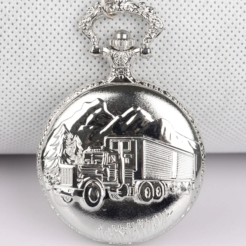 

Винтажные карманные часы с рисунком поезда и серебряной резьбой, модные и элегантные Подвесные часы с ожерельем, коллекционные подарки