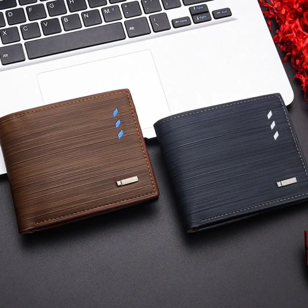 

Leather 2 Fold Wallets Fashion Multi-position Durable Anti-theft Cash Bag Multifunction Leisure Male Leather Purse Shopping