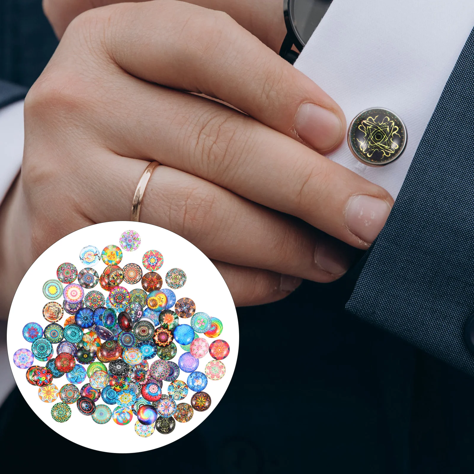 100 шт. 12 мм смешанная круглая мозаичная плитка для поделок стеклянная мозаика