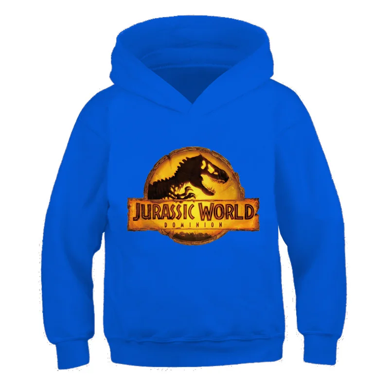 

Cartoon Dinosaur Boys Sweatshirts Kids Jurassic World Dominion Hoodies Clothes 4-14 Years Autumn Children Long Sleeve Pullovers