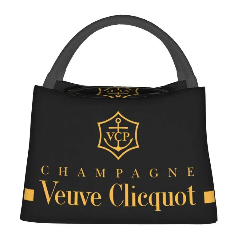

Veuve Clicquot Insulated Lunch Bags for Women Luxury Champagne Resuable Cooler Thermal Bento Box Hospital Office