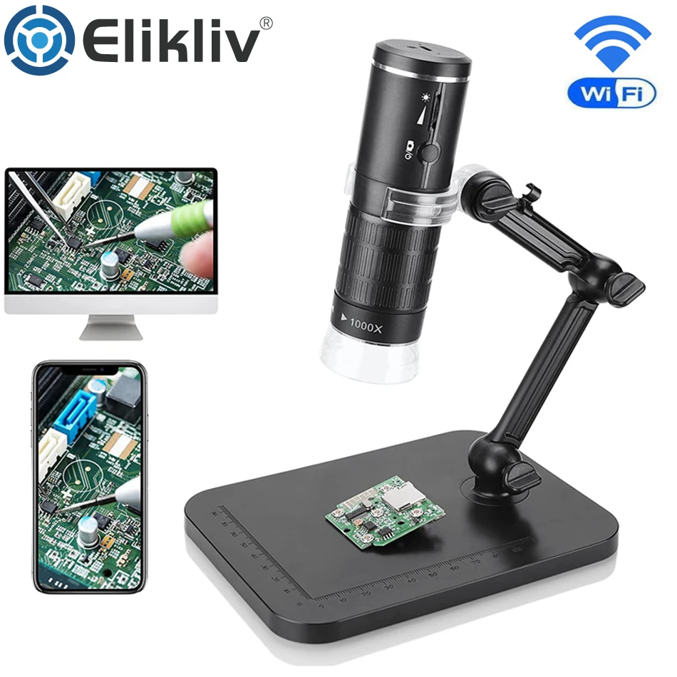 

Wireless Digital Microscope 50X-1000X HD 1080P Handheld USB HD Inspection Camera Phone with Flexible Stand For iPhone Android PC