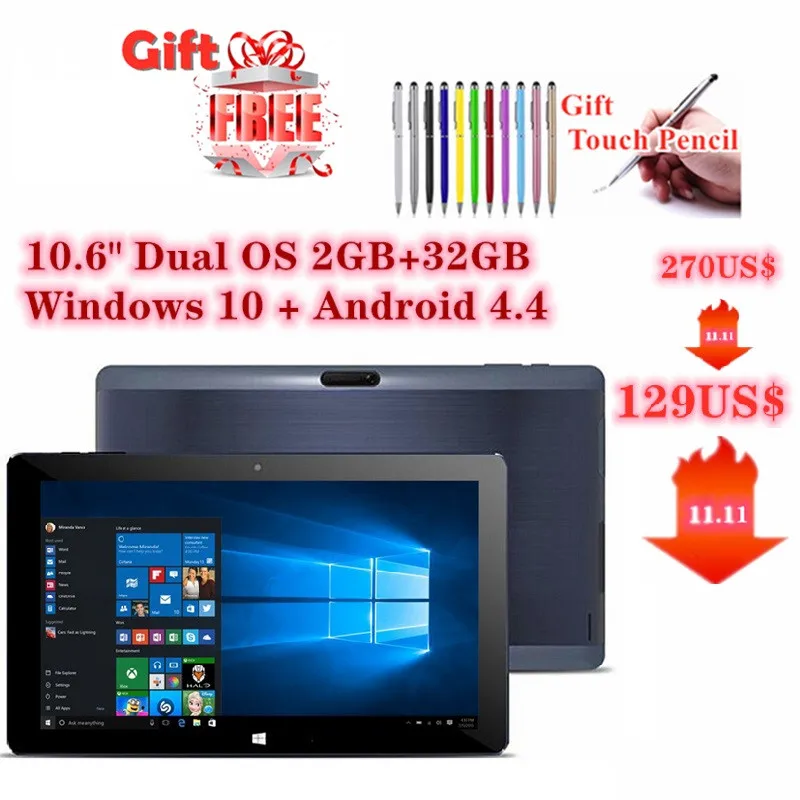 10 1-дюймовый Планшет Cu Be i10 Windows + Android 6 четырехъядерный процессор Intel Z3735F Wi-Fi
