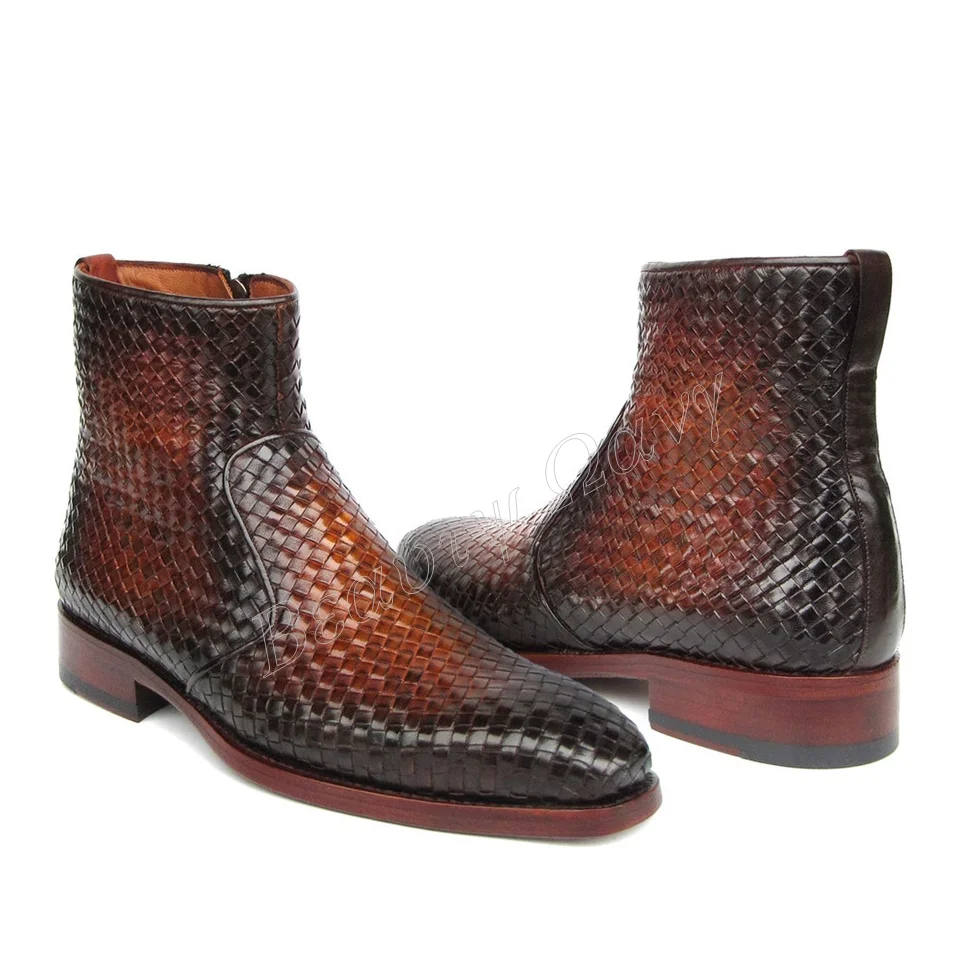 

Ботинки мужские кожаные, Классическая обувь, круглый носок, смешанные цвета, большие размеры 47