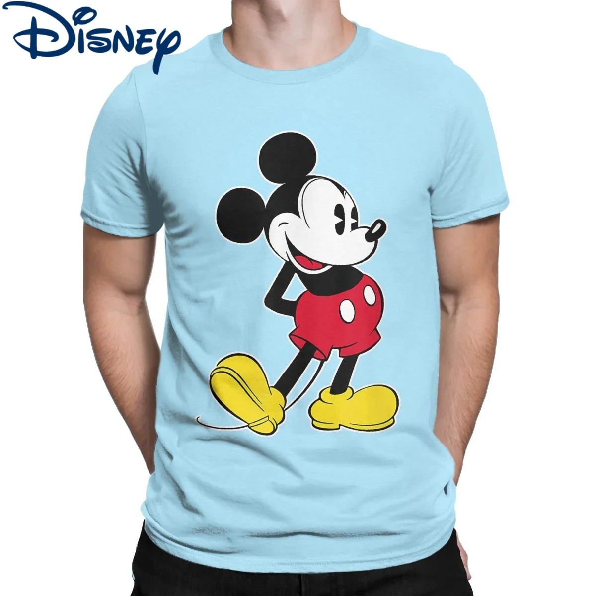 

Men's Disney Mickey Mouse Classic Pose Disney T Shirt Cartoon Cotton Clothes Short Sleeve Crew Neck Tees Plus Size T-Shirts
