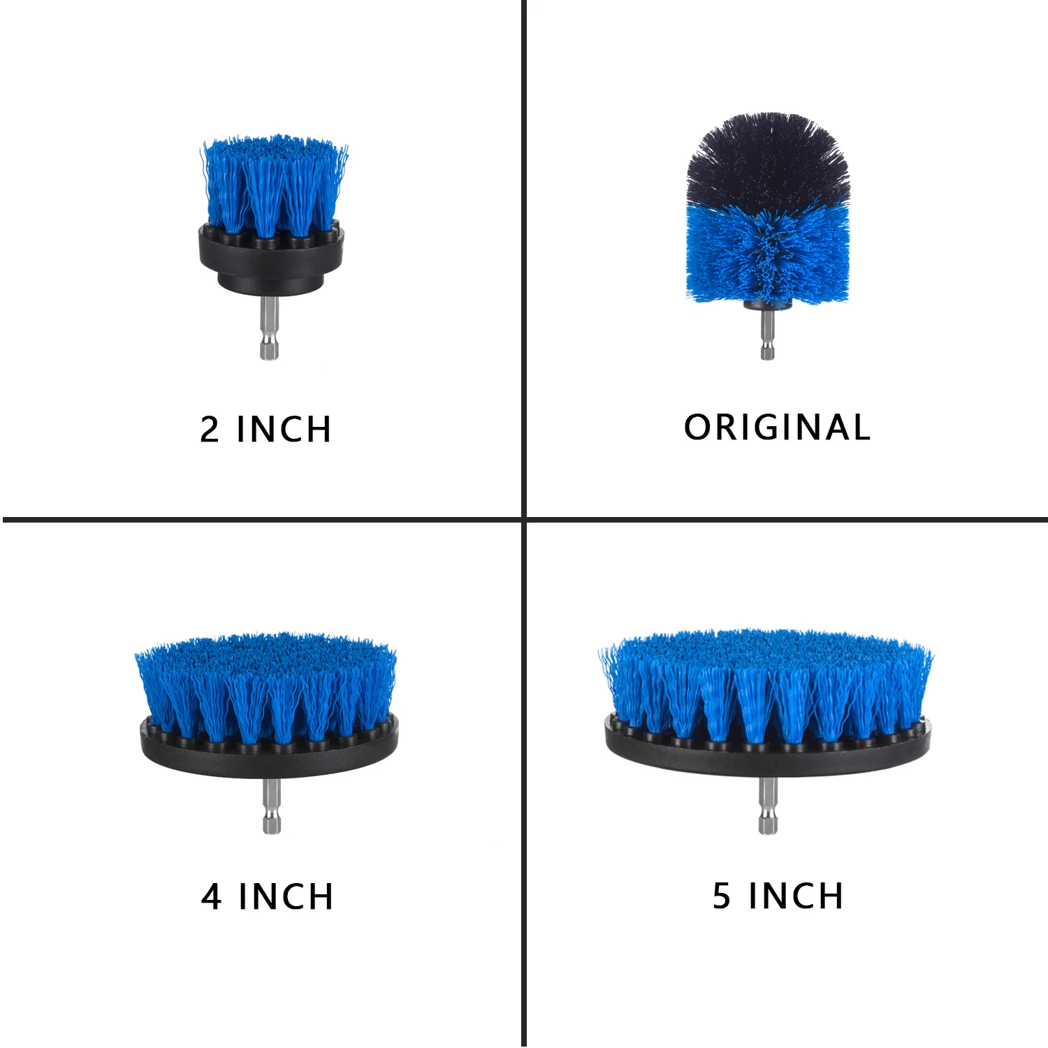 

4 Pcs Drill Brush Car Detailing Kit with Extend Attachment, Soft Bristle Power Scrubber Brush Set for Cleaning Car, Boat, Seat,