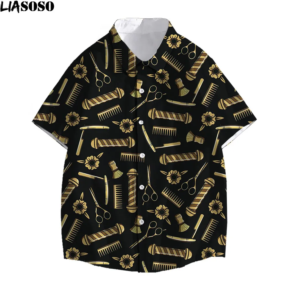 

Liaseo Парикмахерские ножницы спортивные рубашки для фитнеса мужские топы для парикмахерской 3D аниме Harajuku модная летняя уличная одежда с коро...