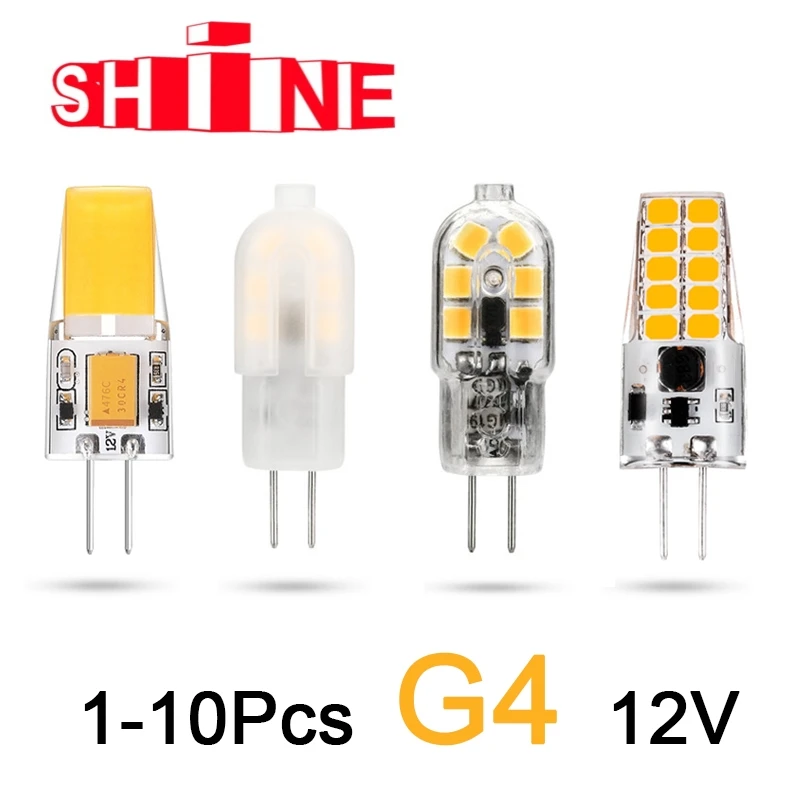 1-10PCS LED in-line small volume G4 1W-3W COB Bulb AC DC 12V Lampada COB 360 Beam Lampada G4 COB Lights Replace Halogen