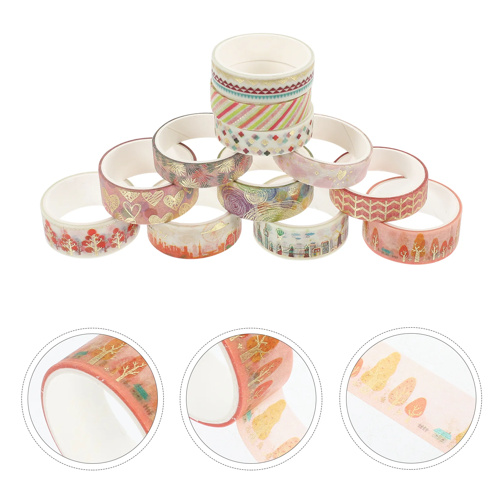 

12 Rolls of Decorative Washi Tape Crafting Tape Scrapbooking Tape DIY Washi Tape Journal Tape