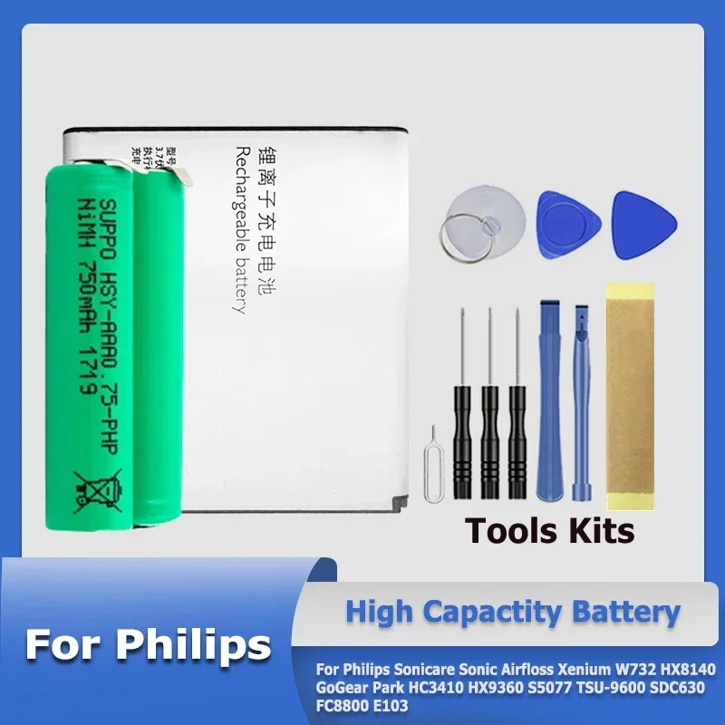 Фото Аккумулятор XDOU для Philips Sonicare Sonic Airfloss Xenium GoGear Park HC3410 HX9360 S5077 TSU-9600 SDC630 W732 HX8140 FC8800 E103 №1