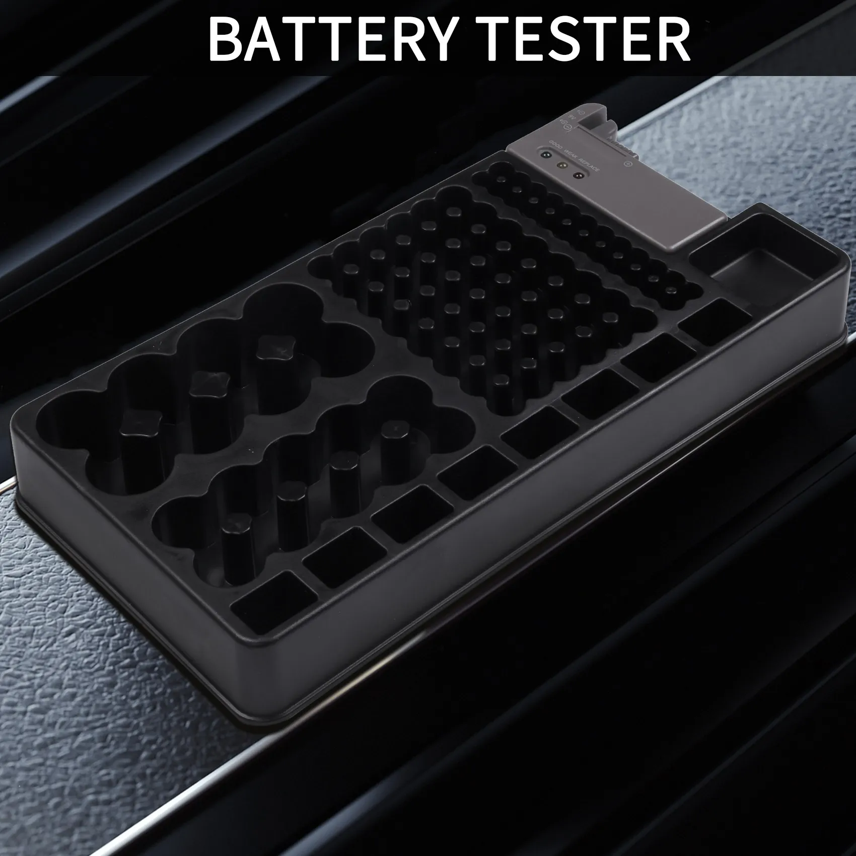 Держатель-органайзер для хранения аккумуляторов с тестером - держатель