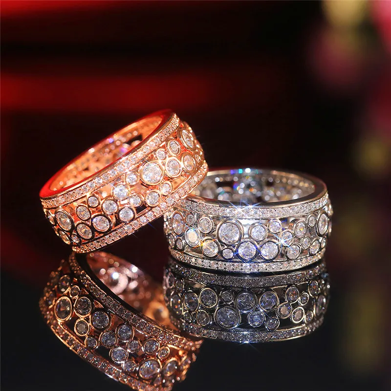 

Classic Simple Ladies Ring Wedding Ring Jewelry Large Small Circle Link Design Ethnic Female Anniversary Gift Wholesale
