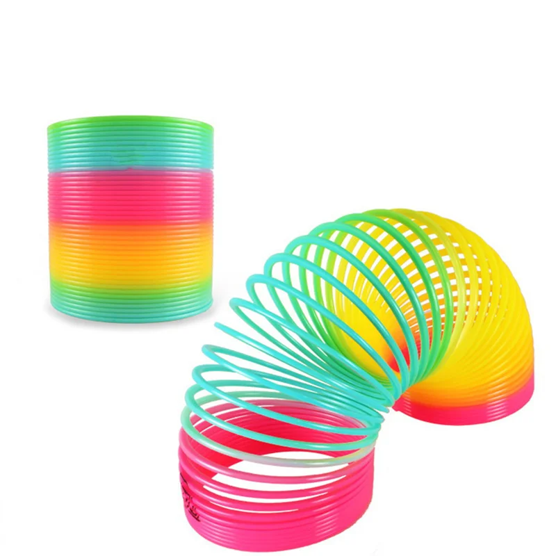 Rainbow Circle Fun Folding Toy Material Spring Coil Children