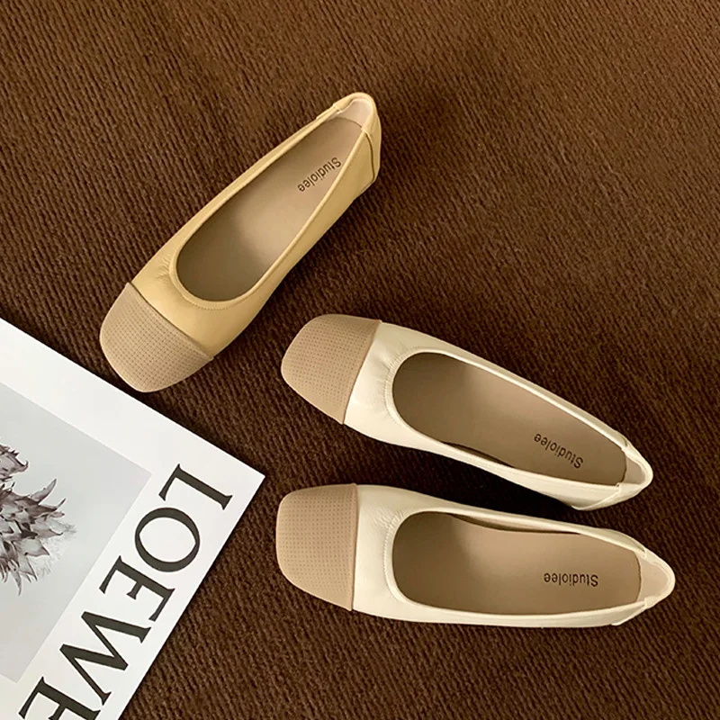 

French Style Small Fragrance Design Single Shoes Women's 2022 Fashion Color Matching Grandma Shoes All-match Flat Women's Shoes