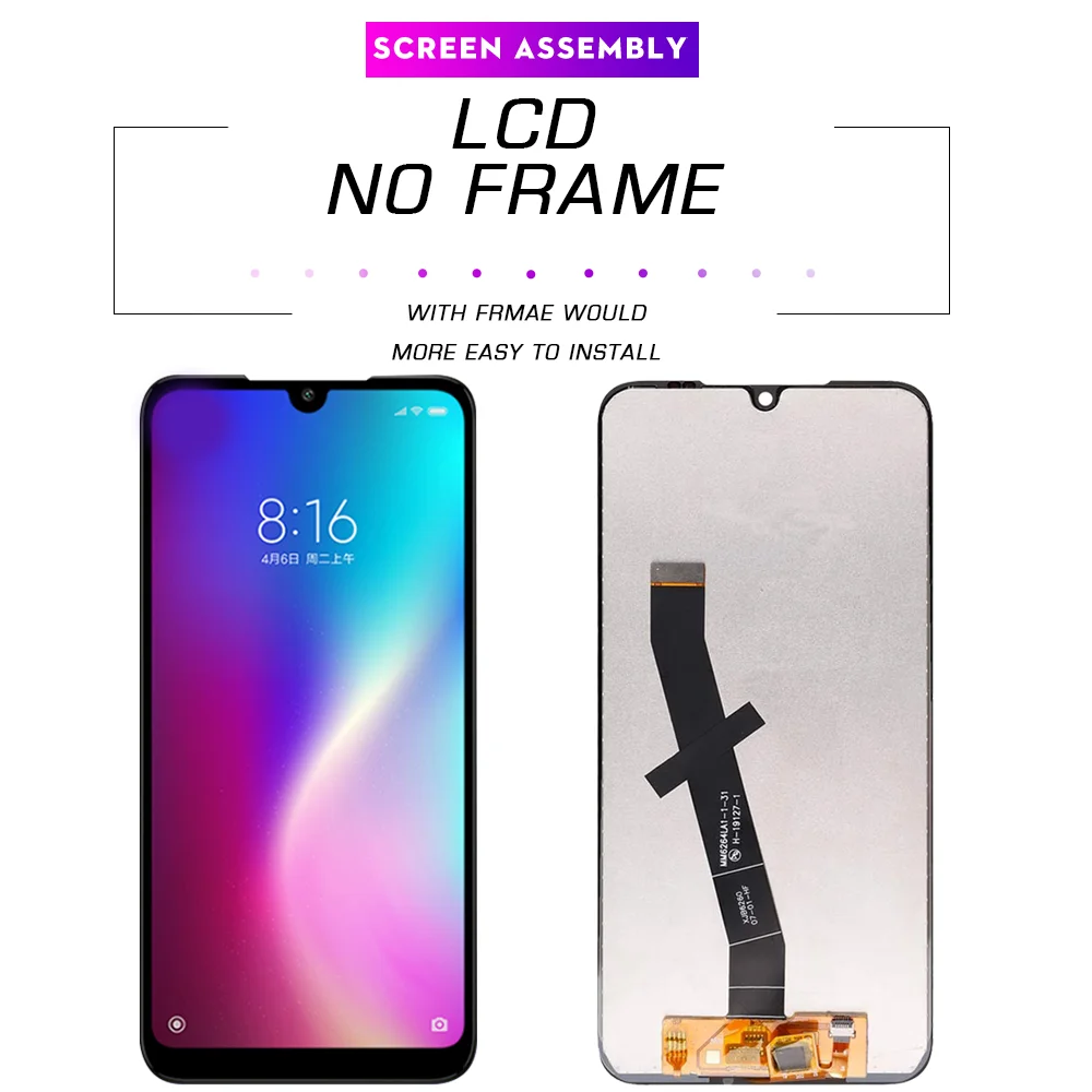 

LCD for Xiaomi Redmi 7 Screen Display Digitizer 6.26 Inch Premium with Frame Global Version LCD Replacement for Redmi 7