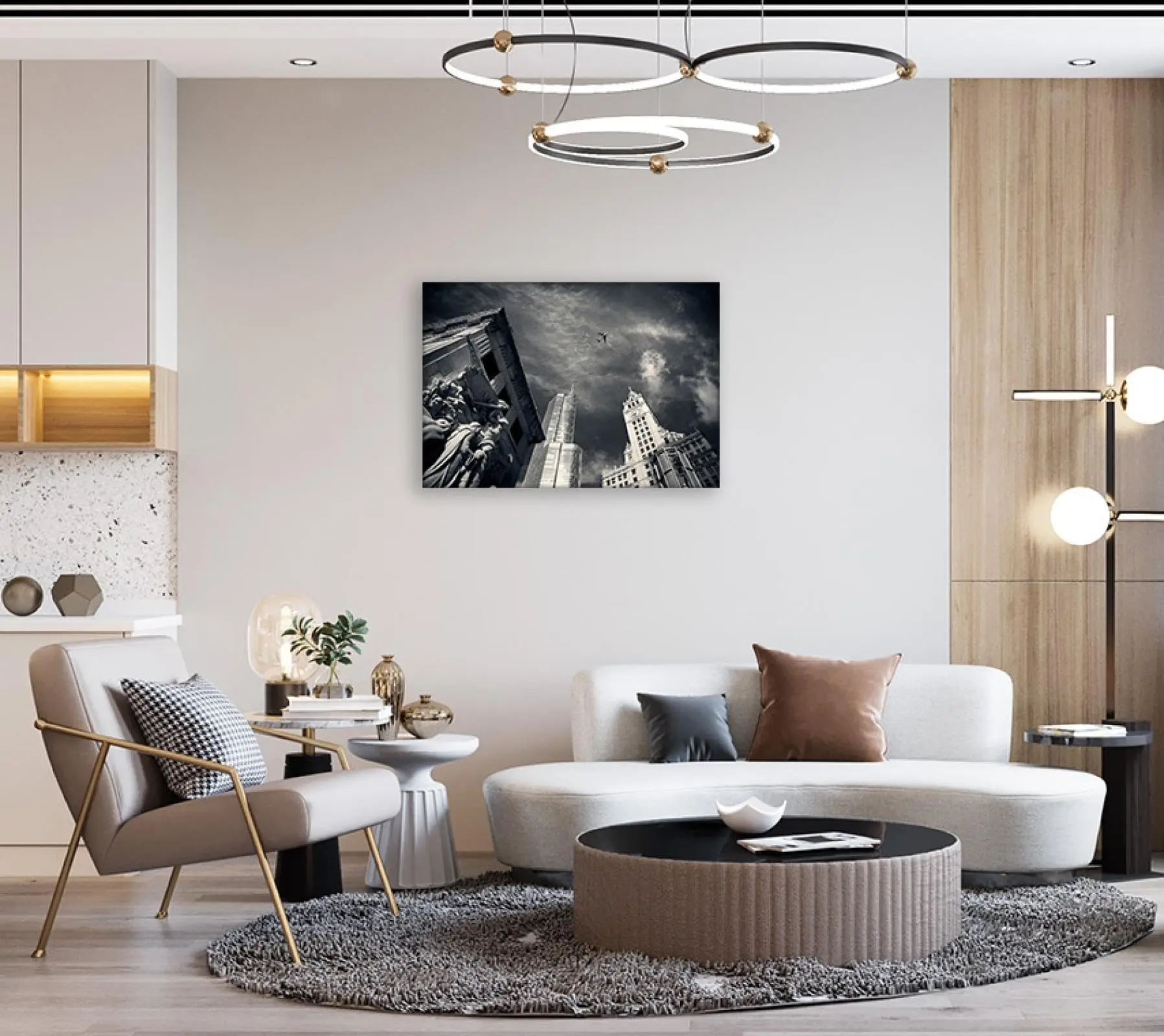 Картина на холсте Нью-Йорк с изображением ночного пейзажа