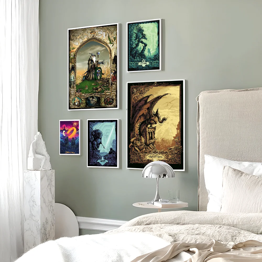 T-The L-Lords Of The R-Rings винтажные постеры липкие белые бумажные наклейки DIY комната бар