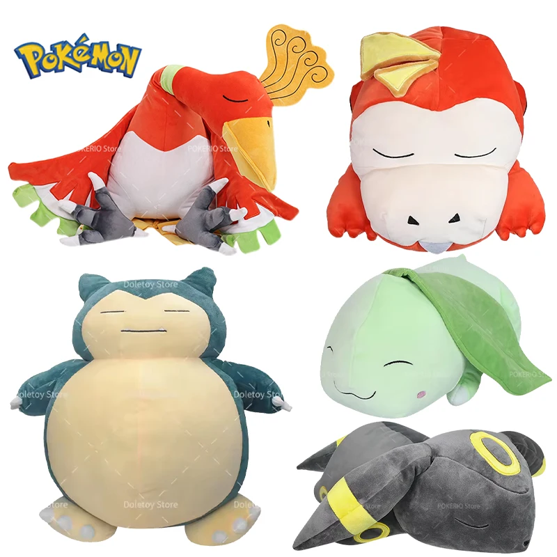 Фото Большой размер Pokemon плюшевая серия для сна Ho-Oh мягкая кукла мягкий снорлакс Umbreon Fuecoco Chikorita подушка Peluche игрушка Рождественский подарок №1