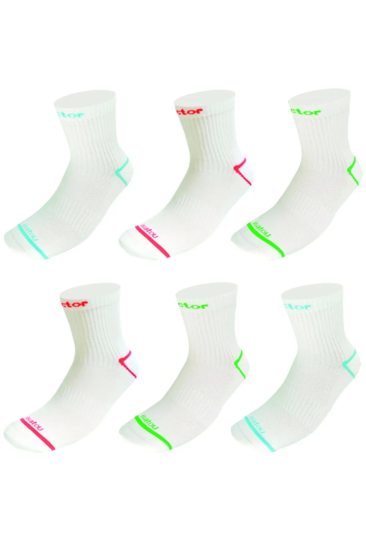 

Белый 6 пар переработанного унисекс органический спортивные носки Беговые