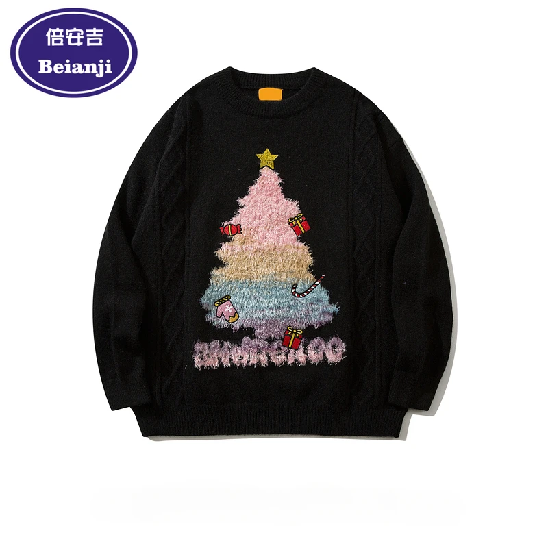 Свитер Beianji модный бренд веселая рождественская елка красный мужской и женский