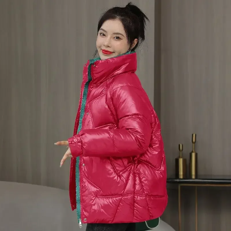 Однотонное женское пальто на молнии большая куртка одежда в корейском стиле