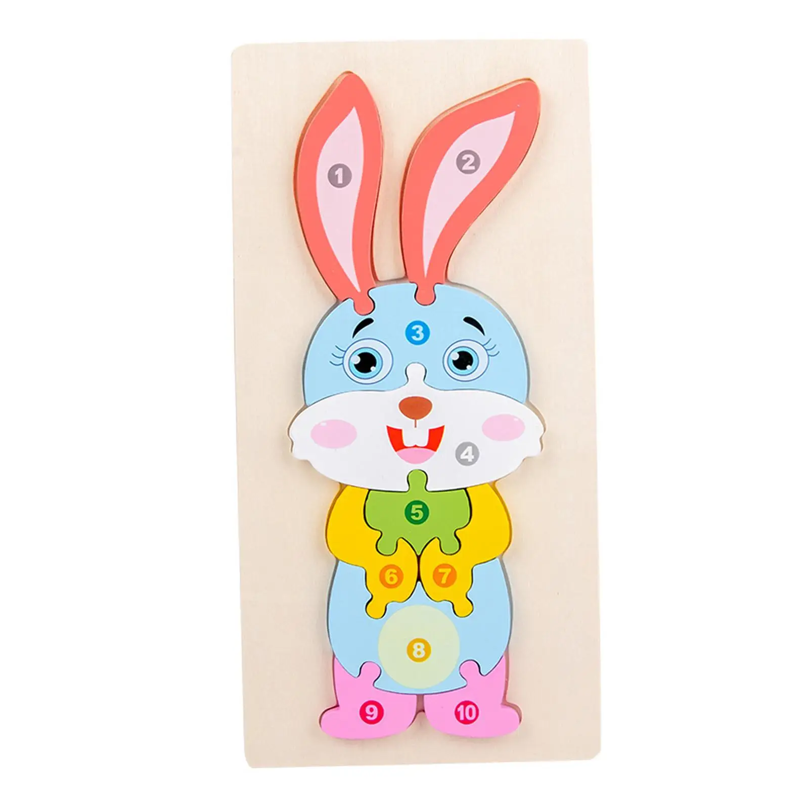 

Wooden Jigsaw Puzzles Bunny Animal Puzzle Board for Travel Toy Preschool