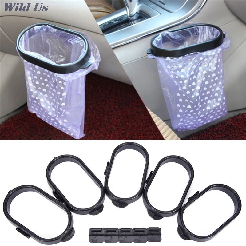 

Car Rubbish Bag Plastic Clip Vehicle Garbage Bags Frame Pasted Trash Holder Black