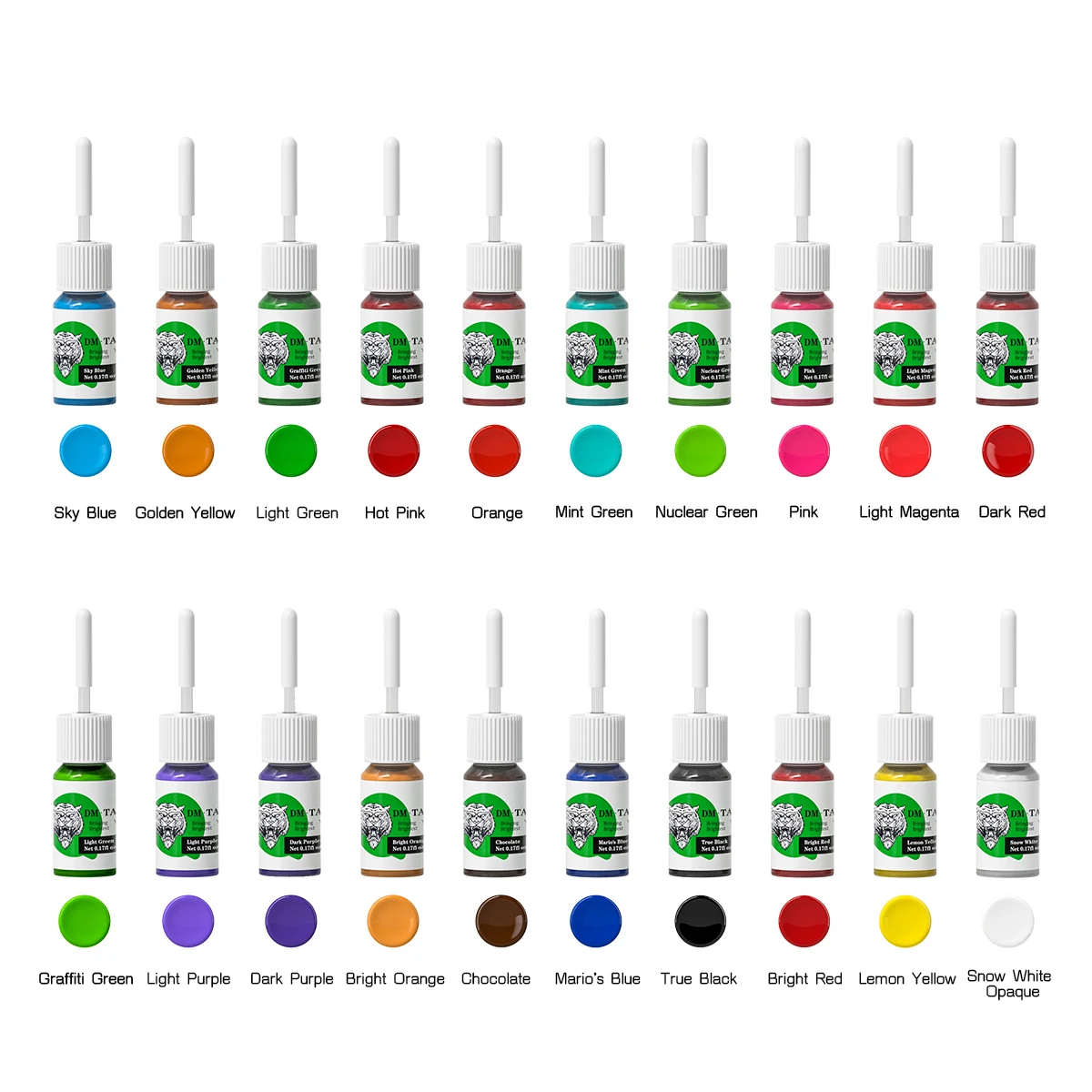 5ml Tattoo Inks Kit Professional Tattoo Supply 5/10/14/20 Mixed Colors Pigment Mixing Color Natural Plant Tattoo Ink Set