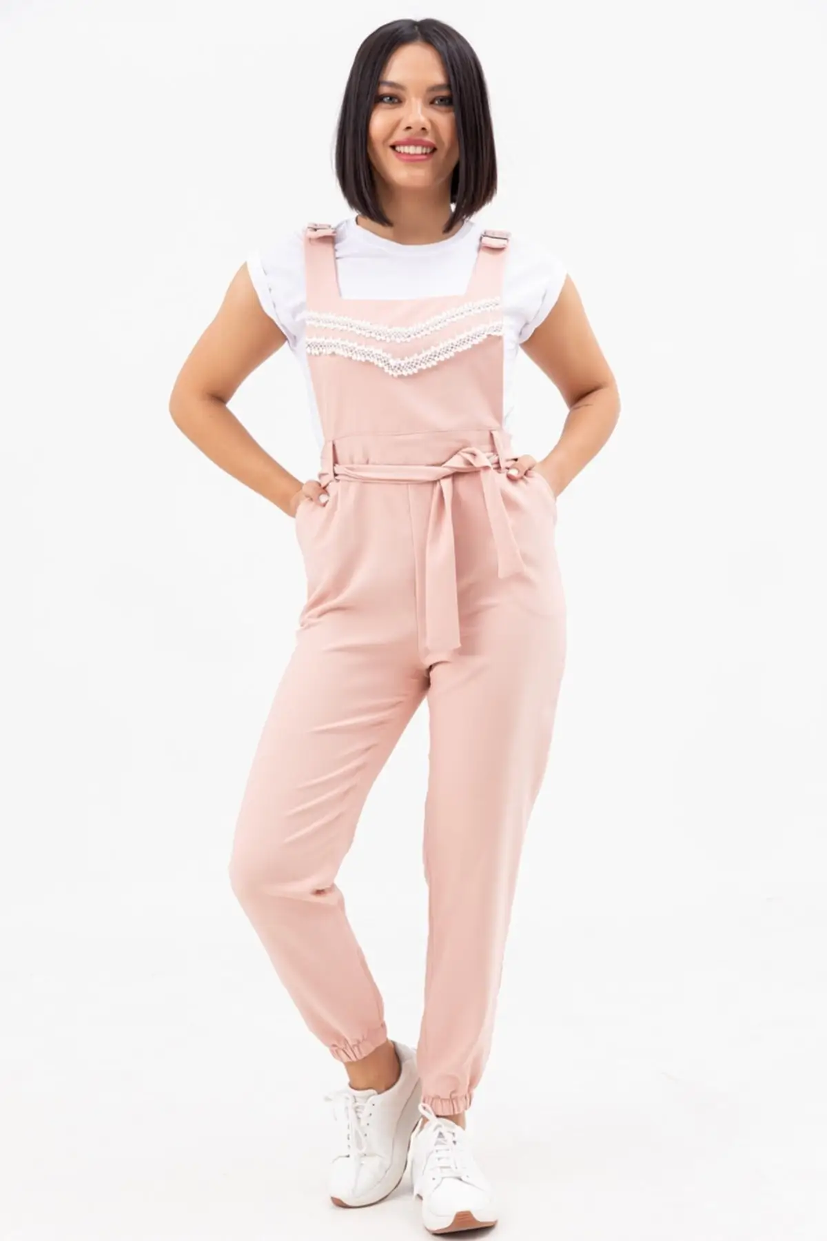

Women's Overalls Belted Salopet Style Hot Casual Sleeveless Loose Baggy Trousers Jumpsuit Jumpsuit Jumpsuit Jumpsuit Broadcloth