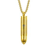 european and american street stainless steel jewelry net red retro hip hop titanium steel bullet necklaces men