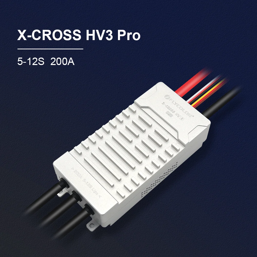

Flycolor X-CROSS HV3 PRO 80A 200A ESC 5-12S BLHeli-32 Dshot Proshot 64MHz ARM 32-Bit Speed Controller for RC FPV Racing Drone