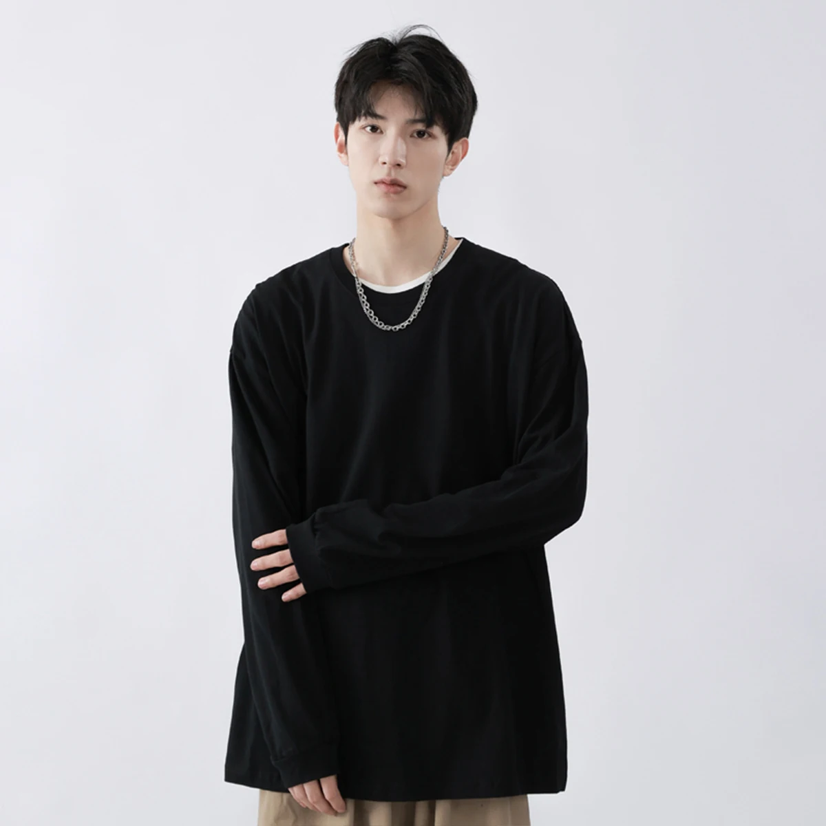 Senma up's Хлопок к футболке Весна и осень Мужская внутренняя одежда Американский