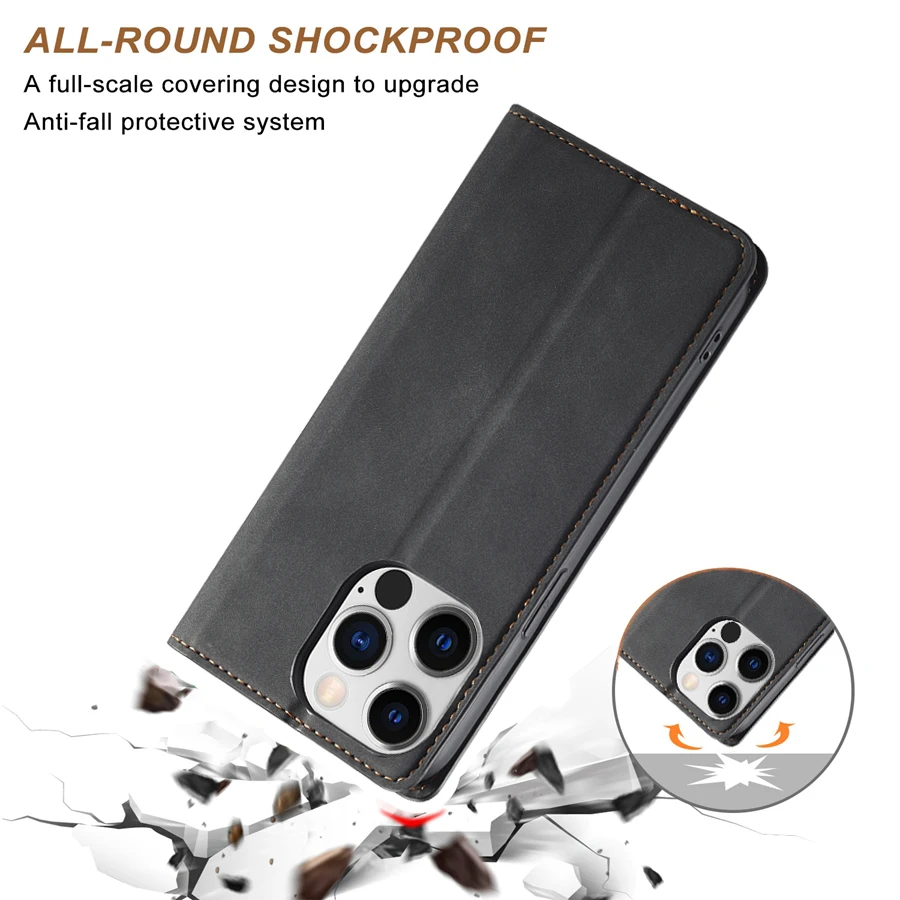 Wallet Flip Leather Case For iPhone 14 Pro Max SE 2022 13 Pro Max 12 Pro Max 11 Pro Max X XR XS Max 8 7 Plus 6 6S Plus 5 5S SE
