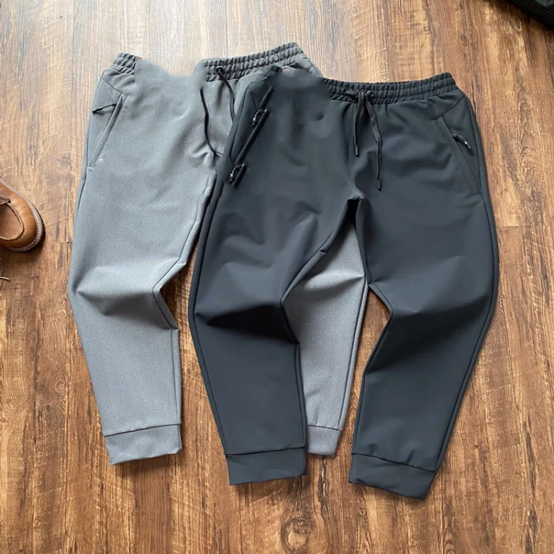Autumn Winter Cotton Ordinary Teen Shorts Micro-Elastic Spot Casual Solid Gray Mid-Waist Pants