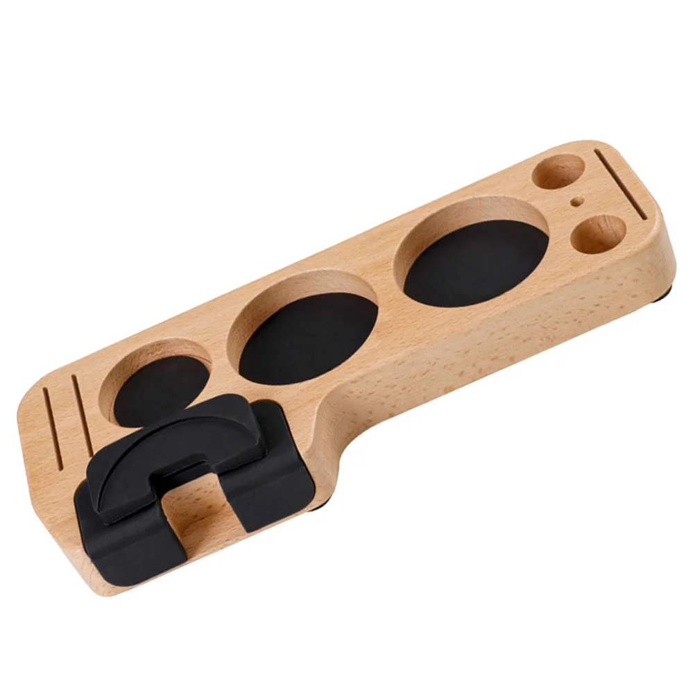 

Coffee Holder Elegant Tamper Stand Seat Accessory Wood Station Press