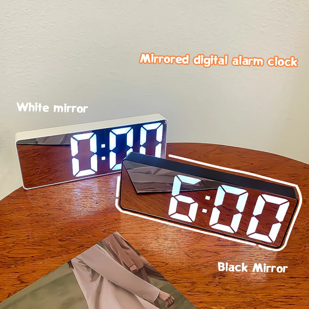 

LED Digital Alarm Clock 5 Modes Electronic Voice-activated Temperature Display Table Bedside Clock Wake Up Table Alarm Watch