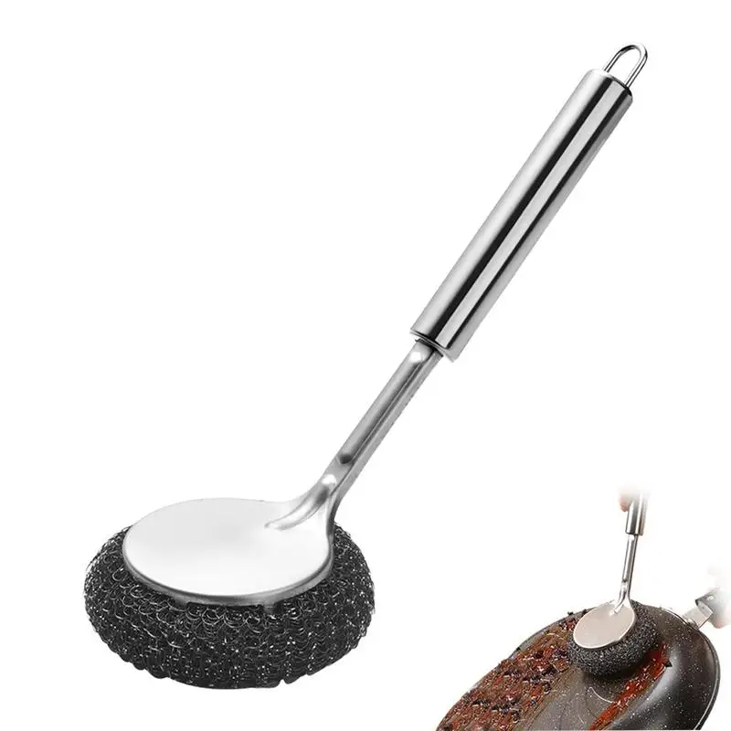 Многофункциональная щетка из нержавеющей стали с ручкой кухонная для посуды