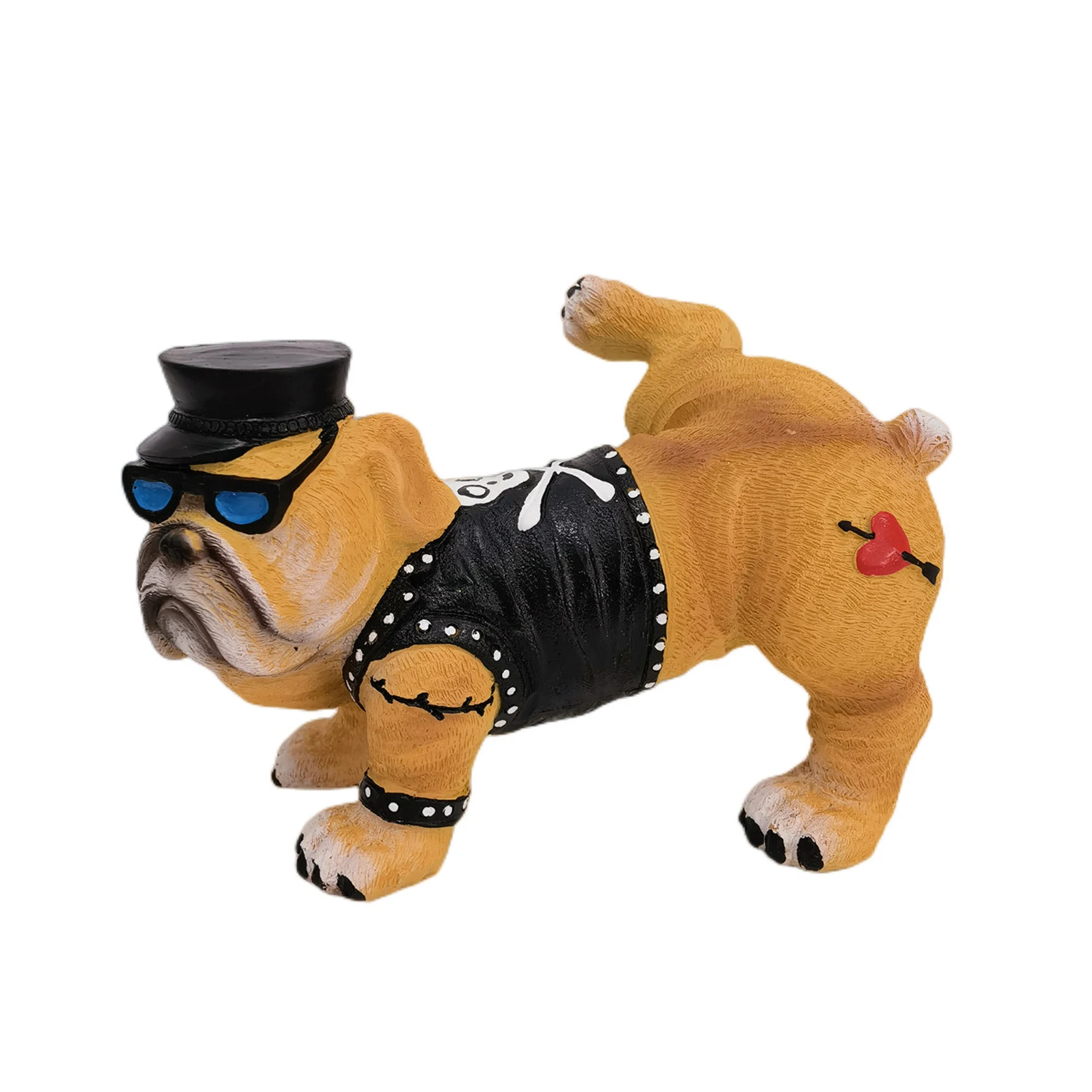 

Creative Bulldog Garden Statue Resin Creative Craft Tabletop Statue for Living Room Desktop Cabinet