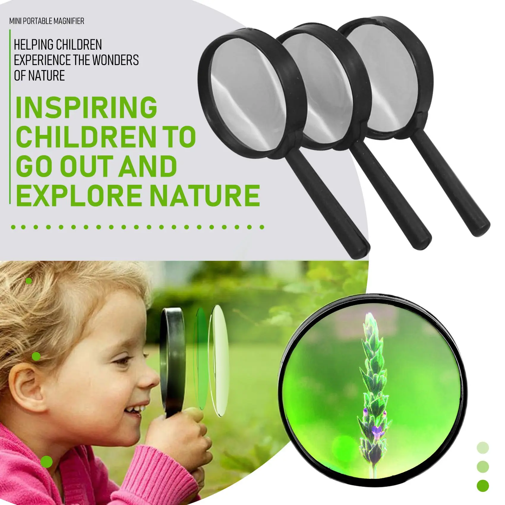 Детское увеличительное стекло 8 шт. пластиковая портативная мини-портативная