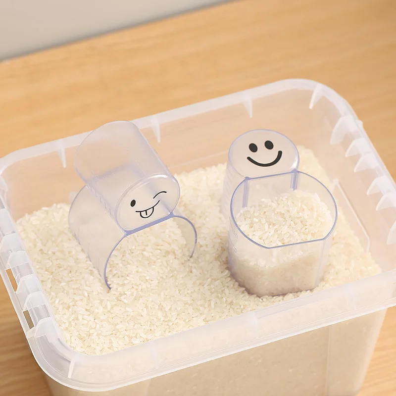 Cartoon Cute Two-In-One Liquid Measuring Cup Scoop Rice Cup With Scale Home Kitchen Flour Grains Plastic Measuring Cup