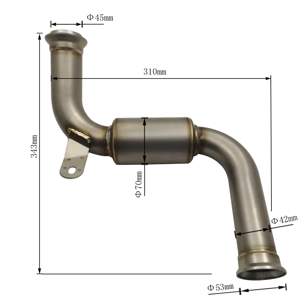 

Stainless steel 304 390 motorcycle exhaust muffler contact middle pipe slip on For 390CC