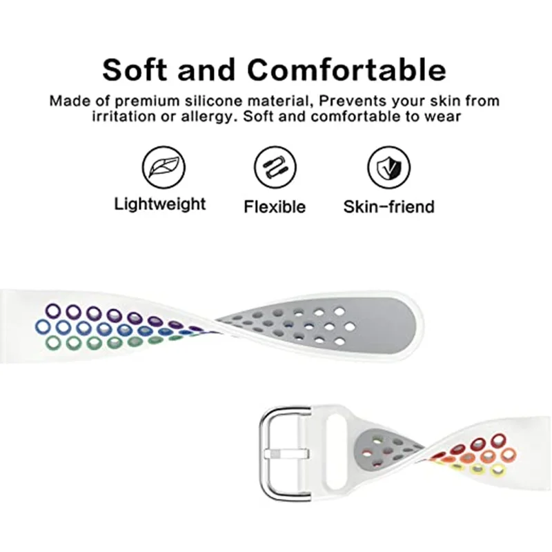 Rainbow Watchband For TicWatch Pro 3 GTH 2 E3 E2 Silicone Wrist Strap For TicWatch GTX GTA GTW GTK Sport Waterproof Bracelet New