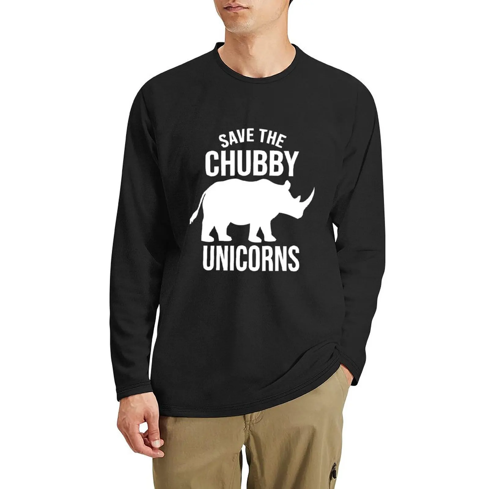 Длинная футболка Save The Chubby Unicorns кавайная одежда набор мужских футболок с рисунком